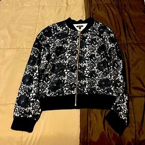 Floral Black and Light Pink Women's Jacket